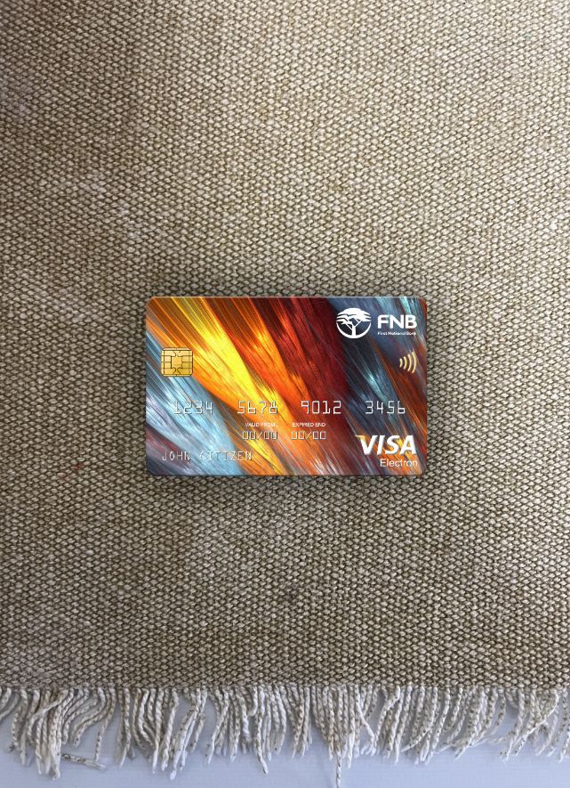 Download South Africa First National Bank (FNB) visa electron card photolook front Photoshop template